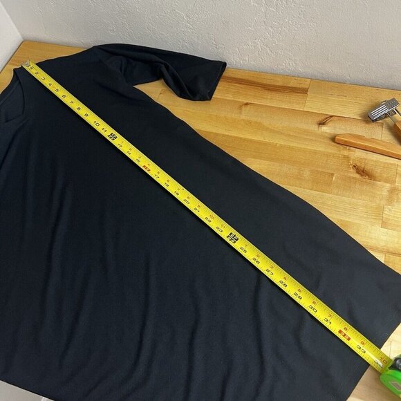 Eileen Fisher Dress Tunic Black Jersey Asymmetric Neckline Size Medium‎ Petite - Picture 11 of 11